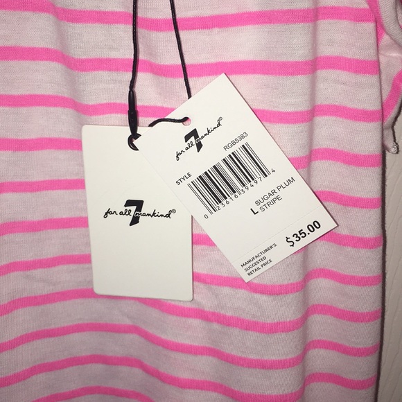 7 for all mankind size large, pink and white top - Picture 5 of 8